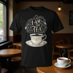 T-Shirt Promozionale con Citazione Sull'Ebenezza del Tè: Elegante e Divertente - Io Sono il Tè - Product Image 3