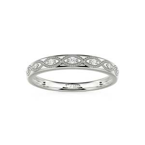 Anillo de Boda de Media Eternidad Personalizado en Oro de 14K con Piedras Talladas de Claridad VS - Product Image 3