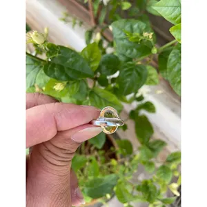<b>Adjustable</b> 925 Silver <b>Ring</b> with Natural Citrine Gemstone Trendy Princess Cut Bezel Setting Perfect Gift for Any Occasion - Product Image 3