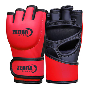 Gants de boxe professionnels demi-doigts en cuir PU personnalisés pour MMA Muay Thai Gym Training et Grappling Sparring-Tailles 8oz - Product Image 3