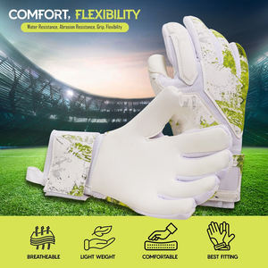 Gants de gardien de but en latex imperméables à doigts entiers avec sangle de poignet réglable respirante pour l'entraînement au football OEM - Product Image 3