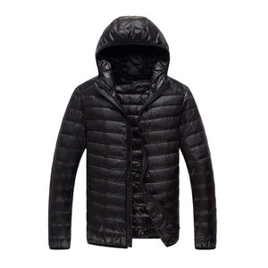 Chaqueta de burbuja de manga larga de invierno para hombre de alta calidad con capucha logotipo personalizado cuello levantado impermeable y resistente al viento tarifa al por mayor - Product Image 5