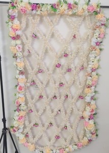 Bride Entryway Phoolon Ki Chaddar Gajra kanopi bunga tradisional India Punjabi Pernikahan Aksesori kanopi pengantin mawar