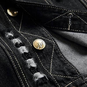 Chaleco vaquero de bajo precio personalizado transpirable nuevo diseño de alta calidad para hombre superventas precio barato chalecos vaqueros de gran oferta para hombre - Product Image 5