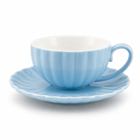 Ensemble tasse à café, soucoupe et cuillère en céramique de style européen de 200 ml, réutilisable, écologique, passe au lave-vaisselle, pour le thé de l'après-midi, en stock
