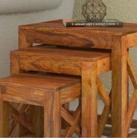 Table basse carrée en bois de mangue massif