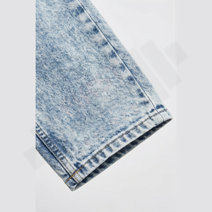 กางเกงยีนส์เดนิมทรงปกติสไตล์วินเทจแบบปะติดปะต่อ ดีไซน์ใหม่ปี 2026 สำหรับนักธุรกิจชาย บริการ OEM ODM ขายส่ง ผ้าฝ้าย 100% - Product Image 6