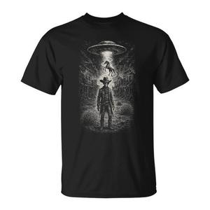 T-shirt Promozionale Alien Cowboy UFO Abduction Western Sci-Fi Space Grunge - Product Image 1