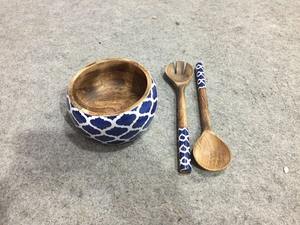 Hot Selling Mango Wood <b>Bowl</b> With Food Safe <b>Enamel</b> Wooden <b>Enamel</b> Salad Serving <b>Bowl</b> Fruit Serving Wooden <b>Bowl</b> in Wholesale Price - Product Image 5