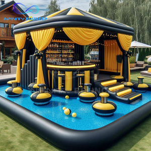 人気のインフレータブルフローティングアイランドプールフロートウォーターバーレイジーリバーラウンジインフレータブルプールバー - Product Image 5