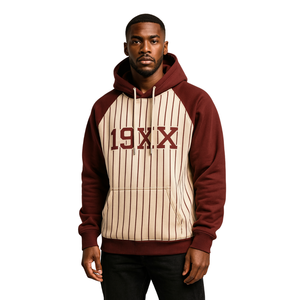 Año de Fundación KAP Neutral Pullover Hoodie Maroon Raglan Sleeves Pinstripes Mezcla de algodón Greek Fraternity Apparel Divine Nine - Product Image 1