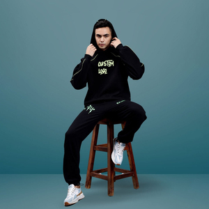 ชุดเซ็ตแทรคสูทคุณภาพสูงสำหรับฤดูหนาว กางเกงวอร์มขายาวทรงจ็อกเกอร์ ผ้าฝ้ายแท้ 100% ไซส์ใหญ่ ใส่ได้ทั้งชายและหญิง ทรงขาบานหลวมๆ  รับสกรีนโลโก้ - Product Image 1