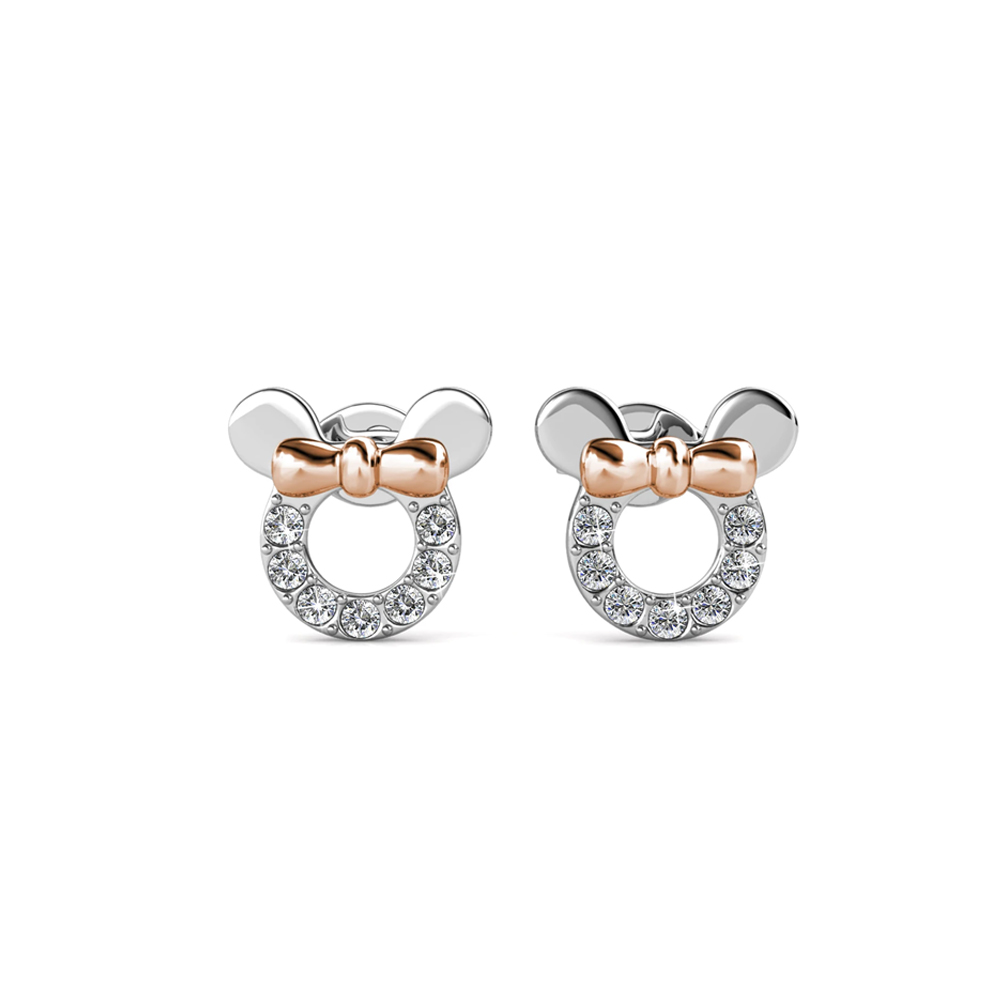 Brass 18k White & Rose Gold Plated Multi Color Small Earrings