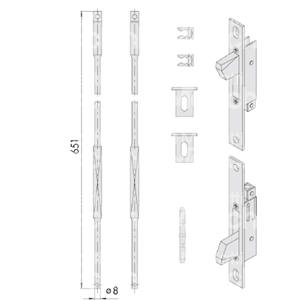 PAREJA DE CERRADURAS LATERALES-Operado por varillas internas adicionales para series: 16225 - 16227 - 17357 - 46200 - 46220-46222- - Product Image 1