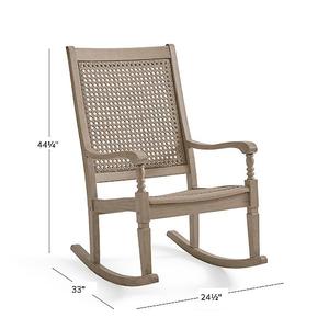 Lady Chaise berçante en bois de teck massif avec dossier et siège en rotin naturel tissé pour chambre à coucher appartement extérieur et villa - Product Image 5