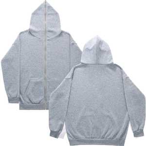 Sweats à capuche longs zippés avec broderie personnalisée Sweat-shirt à capuche zippé décontracté pour homme avec veste à fermeture éclair Vente en gros OEM - Product Image 2