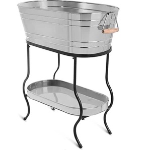 Collapsible Luxury Stainless Steel Eco-Friendly Beverage Tub Stand Customizable Easy Carry Portable <b>Ice</b> <b>Bucket</b> for Home Wedding - Product Image 5