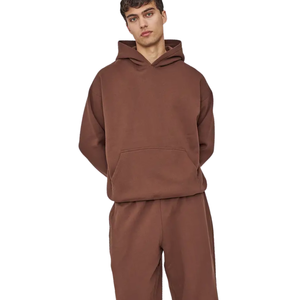 Sweat à capuche marron pull en molleton unisexe avec logo personnalisé capuche en coton épais avec capuche décontracté hiver chaud fournisseur en gros OEM - Product Image 3