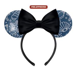 Diadema de Vinilo Negra Personalizada con Diseño de Concha Marina, Pintable, para Niños, Manualidades, Regalo - Product Image 1