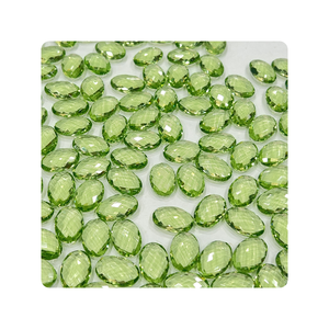 Cuentas de Briolette ovaladas facetadas de cuarzo hidro verde menta AAA, piedras preciosas pulidas de 14x22mm para fabricación de joyas hechas a mano - Product Image 5