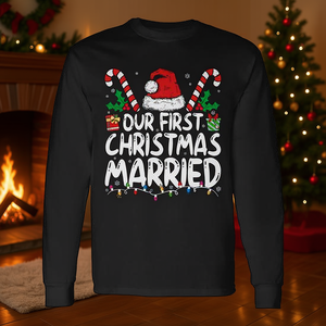 La nostra prima maglietta a maniche lunghe coordinata per Natale per coppie sposate - Product Image 3