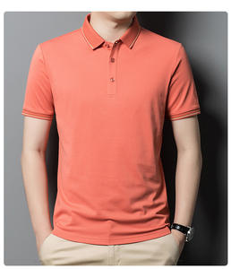 T-shirt à manches courtes personnalisé avec logo OEM, T-shirt décontracté pour homme, chemise polo à col, T-shirt simple et fin de style coréen pour jeunes hommes - Product Image 3