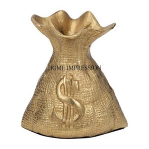 Calidad Superior de alto grado chapado en oro de aluminio fundido moderno hecho a mano bolsa de dinero hogar Hotel esculturas decorativas precio bajo - Product Image 1