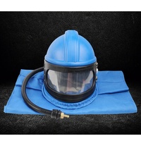 Nouveau casque de sablage en toile avec protection de capot de sécurité d'alimentation en air casque de sablage à grande vue avec épaule