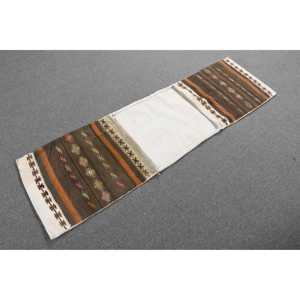 Turkish Runner Rug 1.7x5.9 ft Vintage Kilim Moroccan <b>Wool</b> Patchwork Rug with Latex Backing Eco-Friendly - Product Image 4