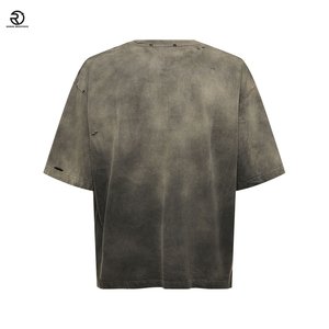 เสื้อยืดโอเวอร์ไซส์สำหรับผู้ชายเสื้อยืดโอเวอร์ไซส์ผ้าฝ้าย100% เฮฟวี่เวทเสื้อยืดซักลายกรดสะพายไหล่ตกแบบสั่งทำ - Product Image 4