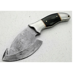 Couteau de chef Burraq DIY OEM fait main en acier Damas, motif goutte de pluie, multifonctionnel, avec étui en cuir, modèle pour usage en cuisine - Product Image 1