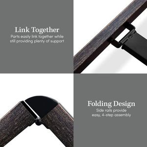 Base de Cama Moderna de Metal Negro con Cabecera y Piecera, Estructura de Acero Resistente, No Requiere Somier - Product Image 6