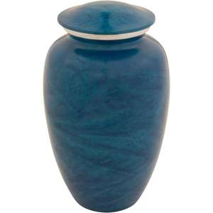 Venta caliente Stock listo para urna de cremación humana para adultos Urnas de cremación de color azul real Urna de cremación funeraria de metal - Product Image 2