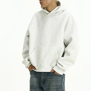 Men Regular Fit Drop Shoulder Hoodie Fashion Streetwear <b>Fleece</b> Anti-Wrinkle Breathable Heavy Cotton <b>Sweatshirt</b> Wholesale OEM - Product Image 4
