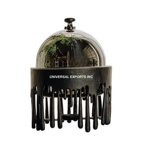 Casserole de luxe en métal noir fini Hotpot design créatif fait à la main nouveau réchauffeur d'aliments en métal de qualité supérieure - Product Image 3