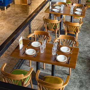 Juego de Mesa y Sillas de Comedor de Madera Estilo Retro KSL <span class=keywords><strong>para</strong></span> Cafetería, Restaurante, Restaurante Temático de Playa, Precio al por Mayor - Product Image 6