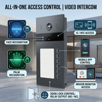 Hiwink 2K PoE Interphone Vidéo Multi-Appartements Station Extérieure IP en Aluminium avec Reconnaissance Faciale et Palmaire Sonnette Vidéo