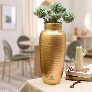 Jarrón Redondo de Aluminio Martillado Hecho a Mano para Decoración del Hogar, Bodas y Celebraciones Navideñas - Product Image 3