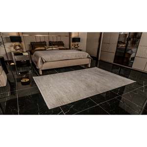 KD001 Alfombra de Terciopelo Crema de Gran Área, Hecho a Máquina, Textura Suave, Patrón Abstracto, Rectángulo, Material de Poliéster - Product Image 6