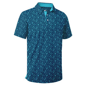 เสื้อโปโลผู้ชายคุณภาพสูง ทรงปกติ แขนสั้น สำหรับเล่นกีฬา ซับเหงื่อ แห้งเร็ว เหมาะสำหรับกอล์ฟ รับสกรีนโลโก้ ผ้าพิมพ์ลายเรียบ - Product Image 1