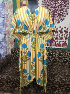 Vestido de caftán de algodón Floral de talla libre, ropa de playa informal para mamás, ropa de dormir, vestido de vacaciones, opciones de talla grande disponibles - Product Image 2