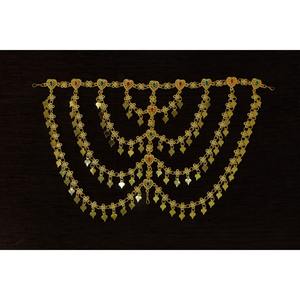 Nueva Cadena para el Cabello de Diseño, Chapada en Oro Pesado, Tradicional Árabe de Oriente Medio, Especial para Mujeres, Damdi Tikka, Clásica y Moderna - Product Image 1