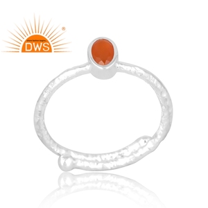 แหวนพลอยคาร์เนเลี่ยนธรรมชาติทำจากเงินสเตอริง925ของขวัญสำหรับผู้หญิงสินค้าตามสั่ง - Product Image 1