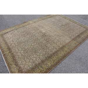 Alfombra turca de lana clásica Beige de 6,5x9,4 pies, diseño de retazos para entrada, sala de estar, dormitorio, alfombra lateral Rectangular de látex - Product Image 4