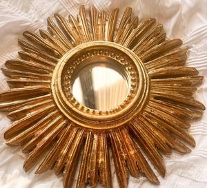 Miroir encadré florentin en bois doré, style baroque rococo, relief champêtre, shabby chic, vintage, pour mur - Product Image 3