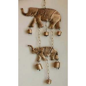 Handmade Recycled Iron Elephant <b>Bells</b> Copper Windchime for Outdoor Indoor Patio Decoration Elegant Animal for Backyard Garden - Product Image 1