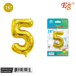 16 \ "n. 5 palloncino in alluminio dorato 240 pz/CS per decorazioni per feste - Product Image 1