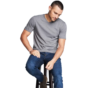 T-shirts en jersey polyester/coton écologiques à séchage rapide, coupe classique, manches courtes, style streetwear pour hommes, vente en gros personnalisée - Product Image 1