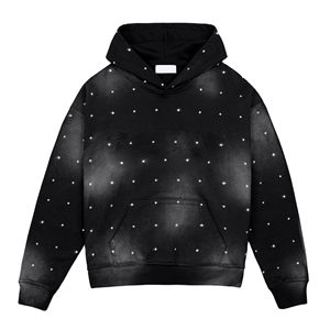 Sweats à capuche en coton 100% de qualité supérieure pour hommes Design strass nouveauté fermeture éclair à capuche surdimensionné pour l'hiver Service OEM disponible - Product Image 2