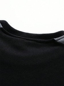 Sudadera de algodón con mangas raglán para hombre, Sudadera de cuello redondo contrastante a la moda, adecuada para Otoño e Invierno - Product Image 6